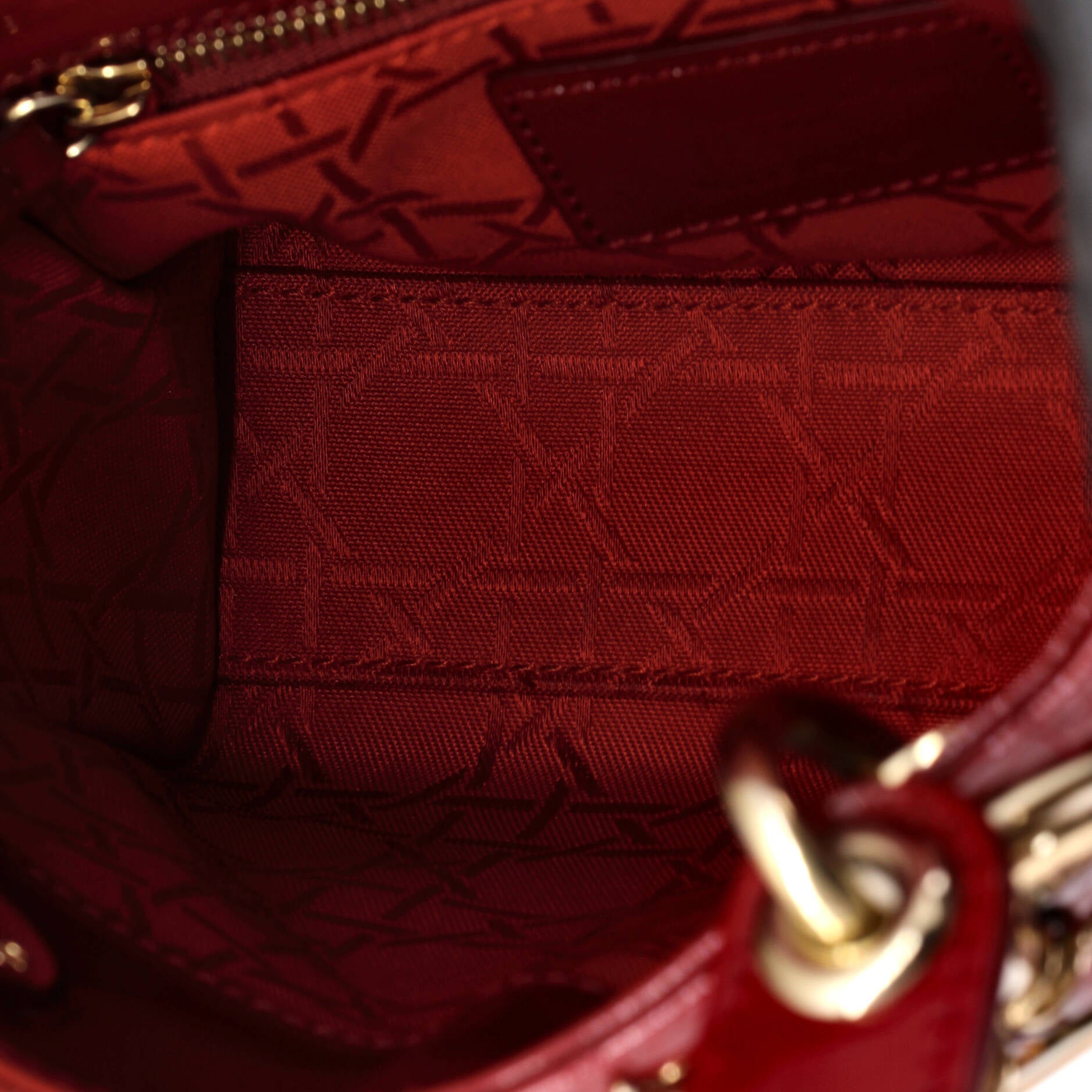 Lady Dior Chain Bag Cannage Quilt Patent Mini