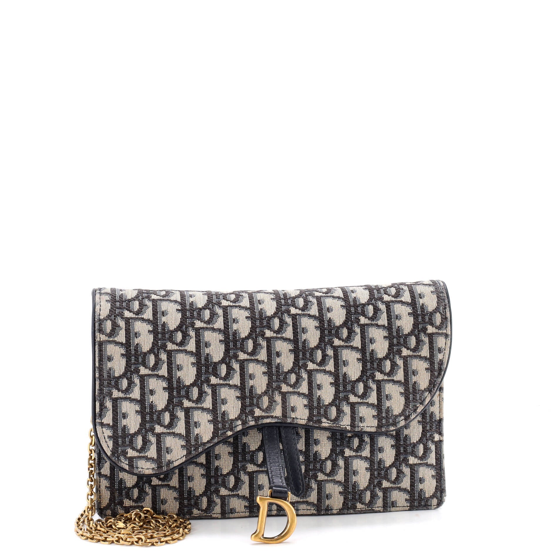 Saddle Chain Clutch Oblique Canvas