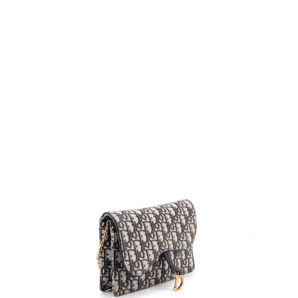 Saddle Chain Clutch Oblique Canvas