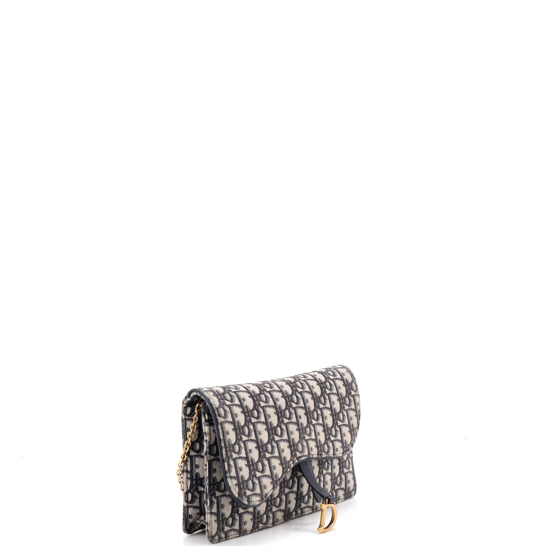 Saddle Chain Clutch Oblique Canvas