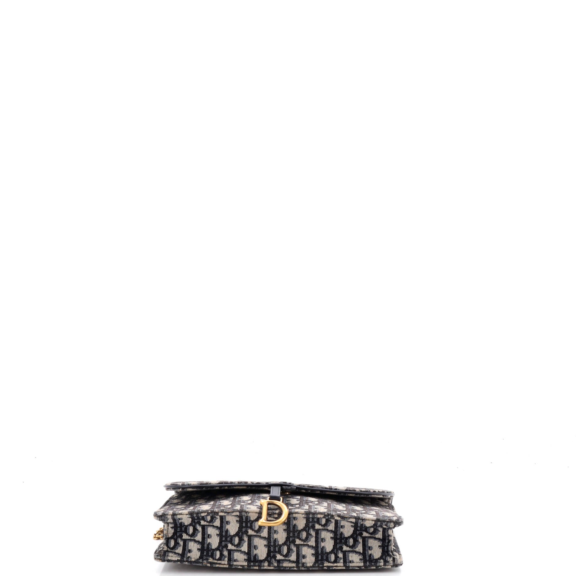 Saddle Chain Clutch Oblique Canvas