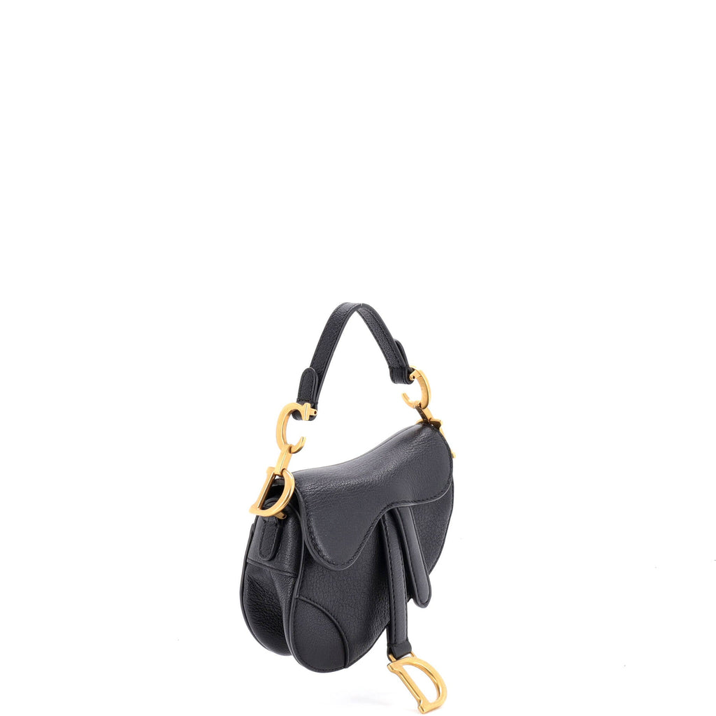 Saddle Handbag with Strap Leather Micro