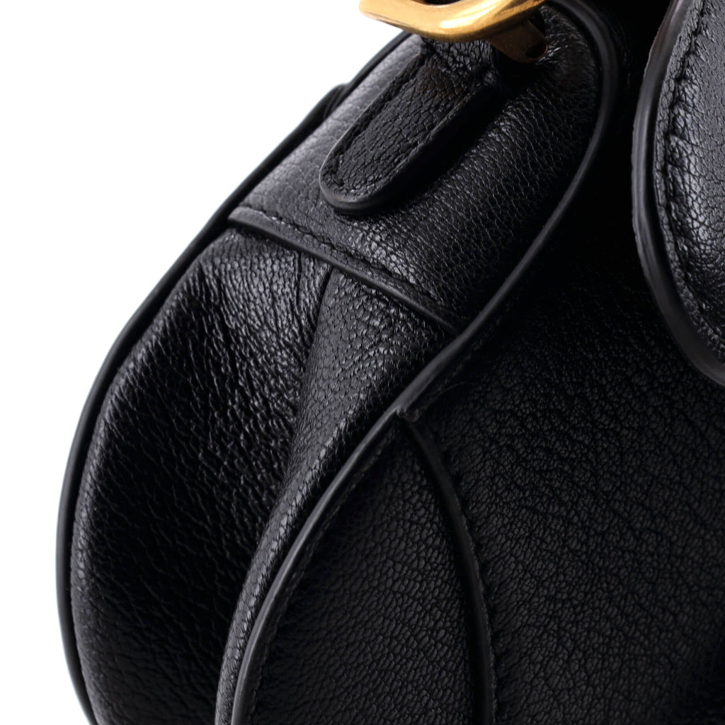 Saddle Handbag with Strap Leather Micro