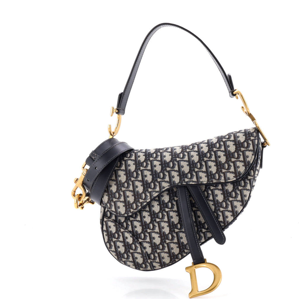 Saddle Handbag with Strap Oblique Canvas Medium