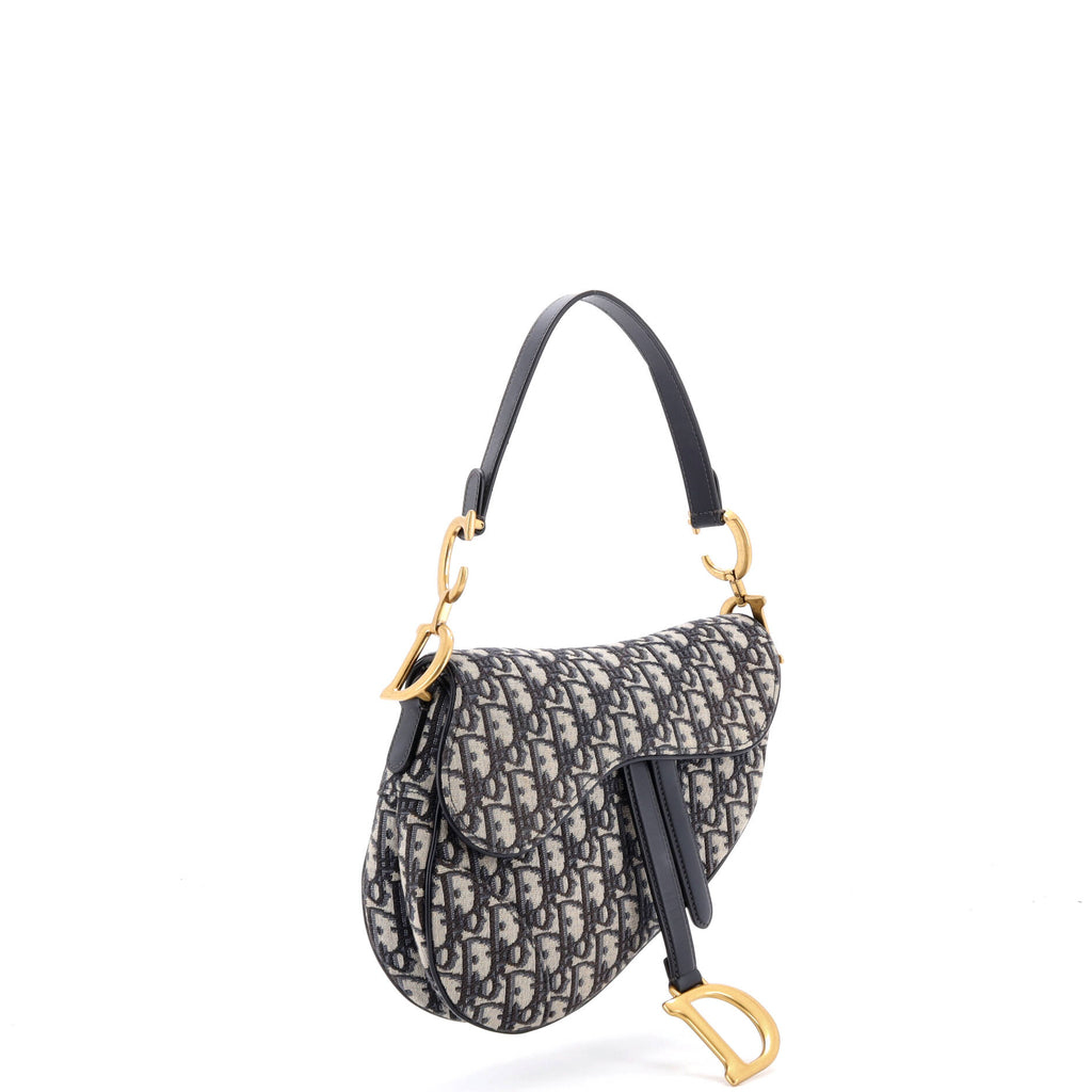 Saddle Handbag with Strap Oblique Canvas Medium