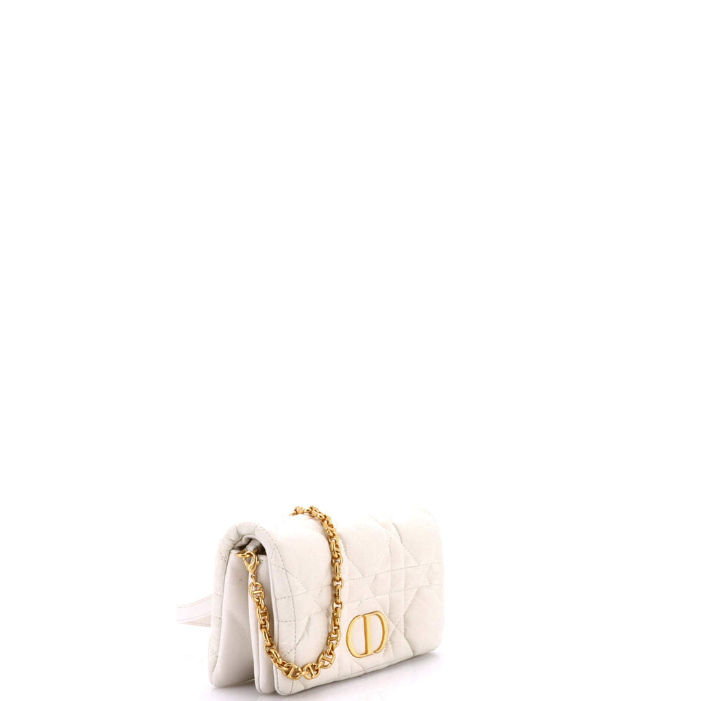 Caro Flap Pouch with Chain Macrocannage Quilt Calfskin Mini