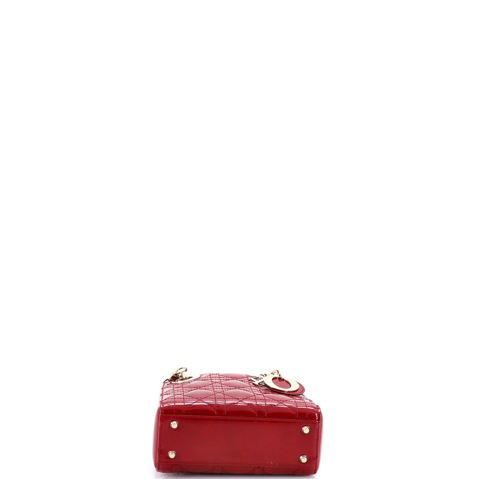 Lady Dior Chain Bag Cannage Quilt Patent Mini