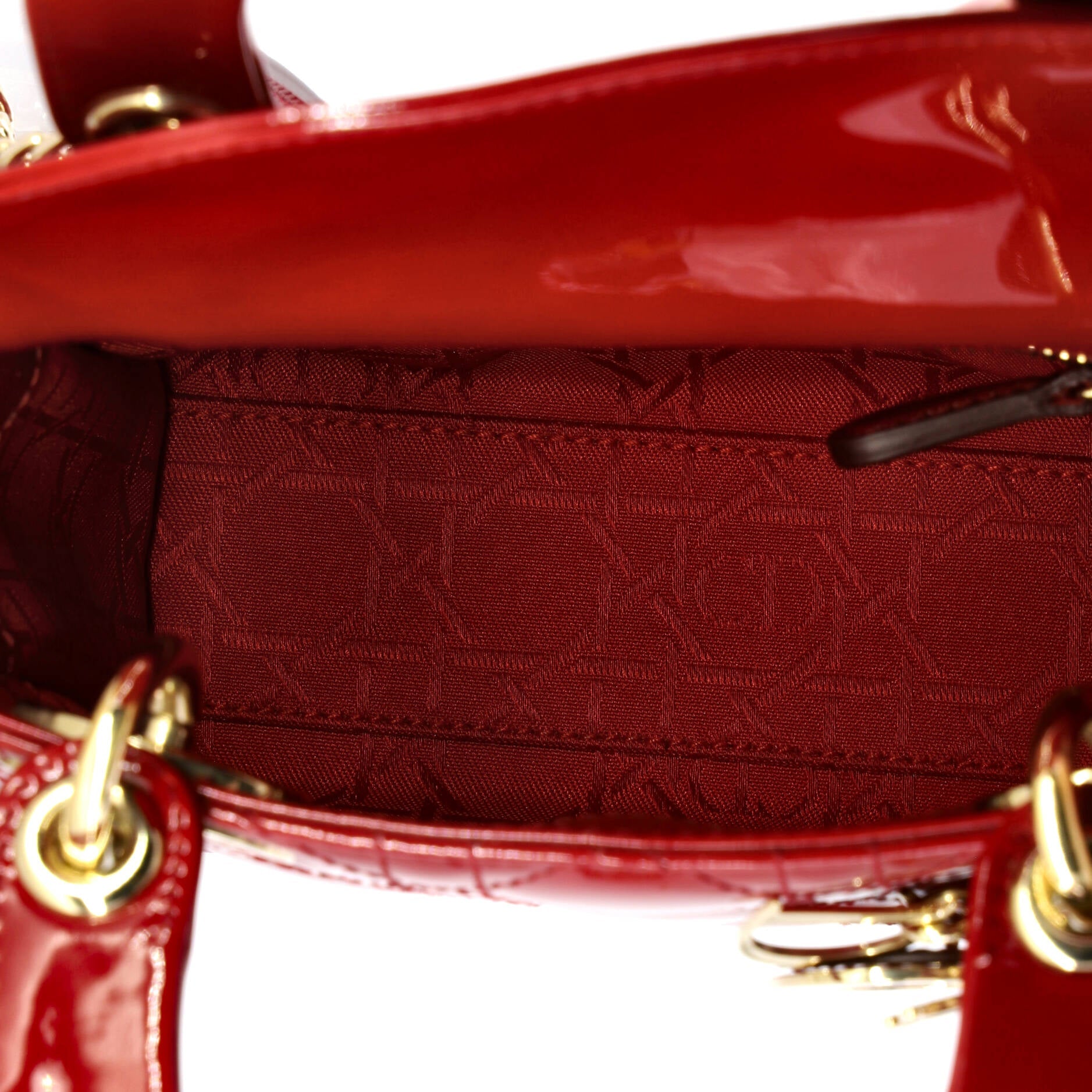 Lady Dior Chain Bag Cannage Quilt Patent Mini