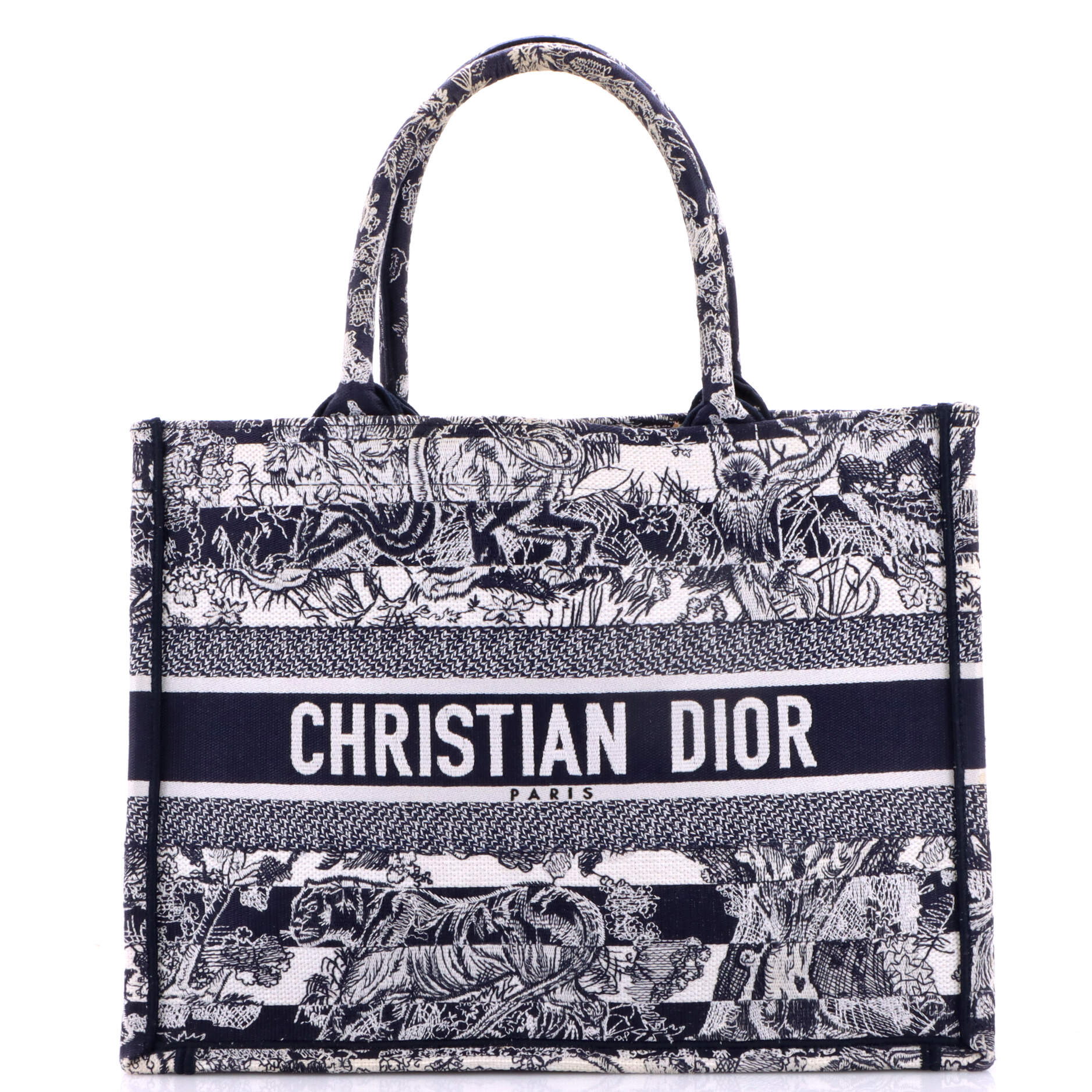 Book Tote Embroidered Canvas Medium