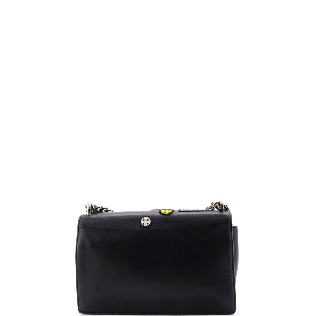Diorama Flap Bag Patch Embellished Leather Medium