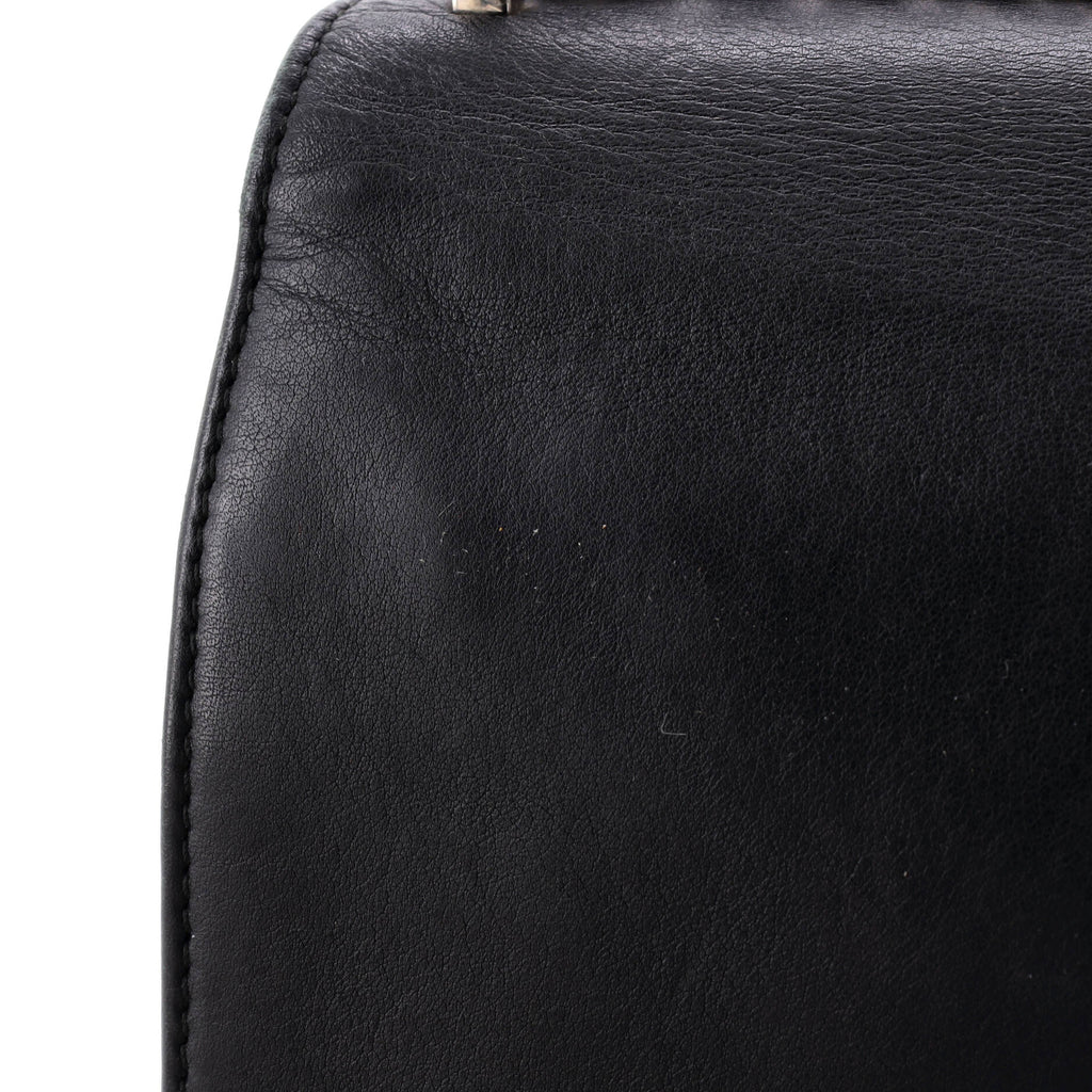Diorama Flap Bag Patch Embellished Leather Medium