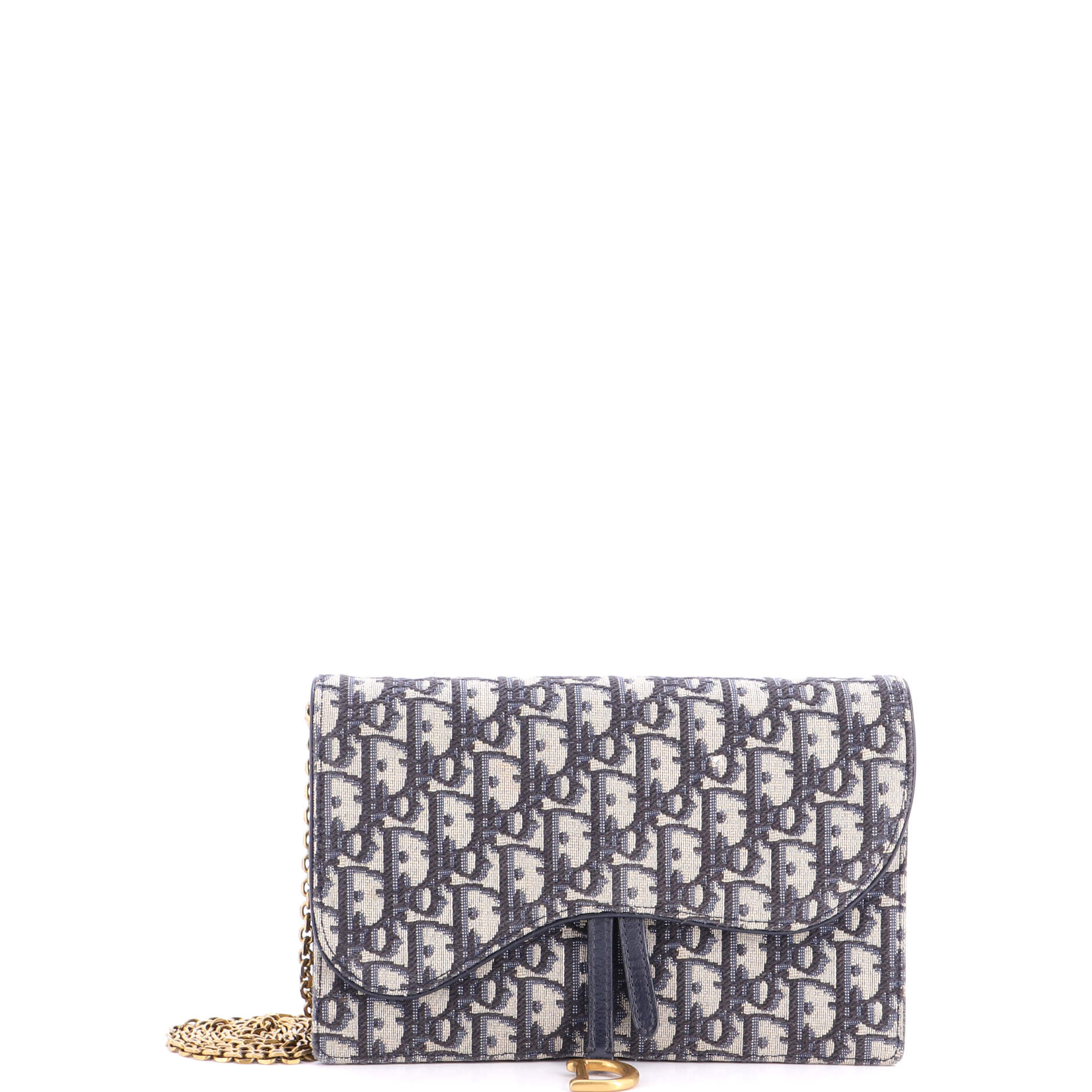 Saddle Chain Clutch Oblique Canvas