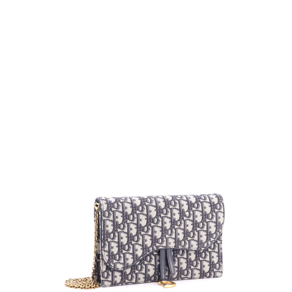Saddle Chain Clutch Oblique Canvas