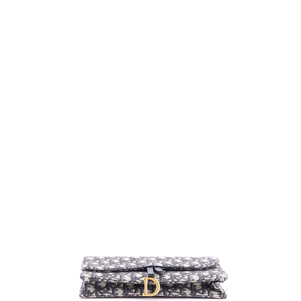 Saddle Chain Clutch Oblique Canvas