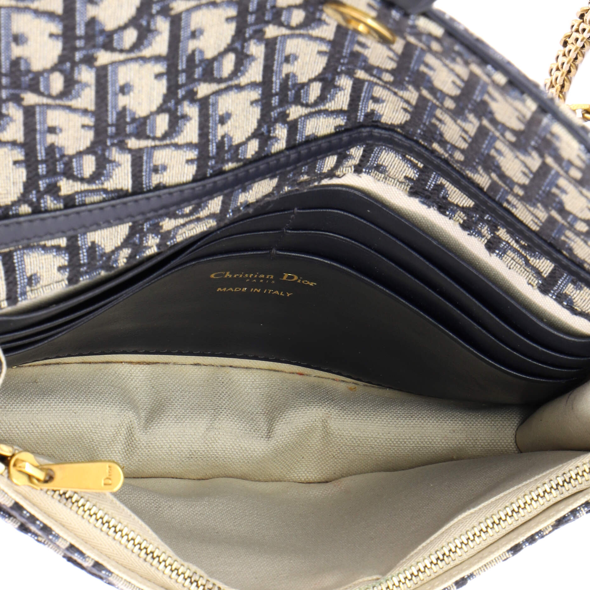 Saddle Chain Clutch Oblique Canvas