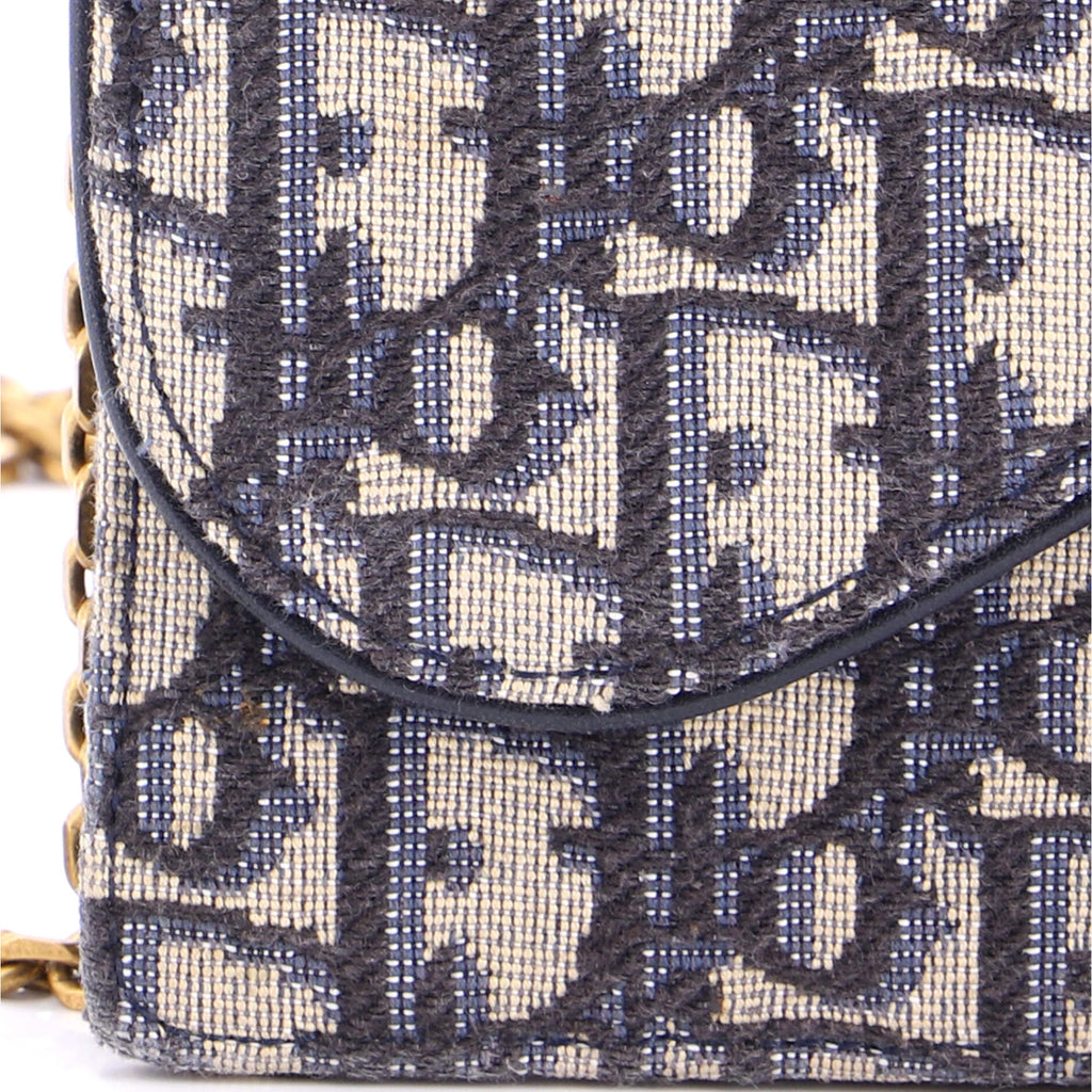 Saddle Chain Clutch Oblique Canvas