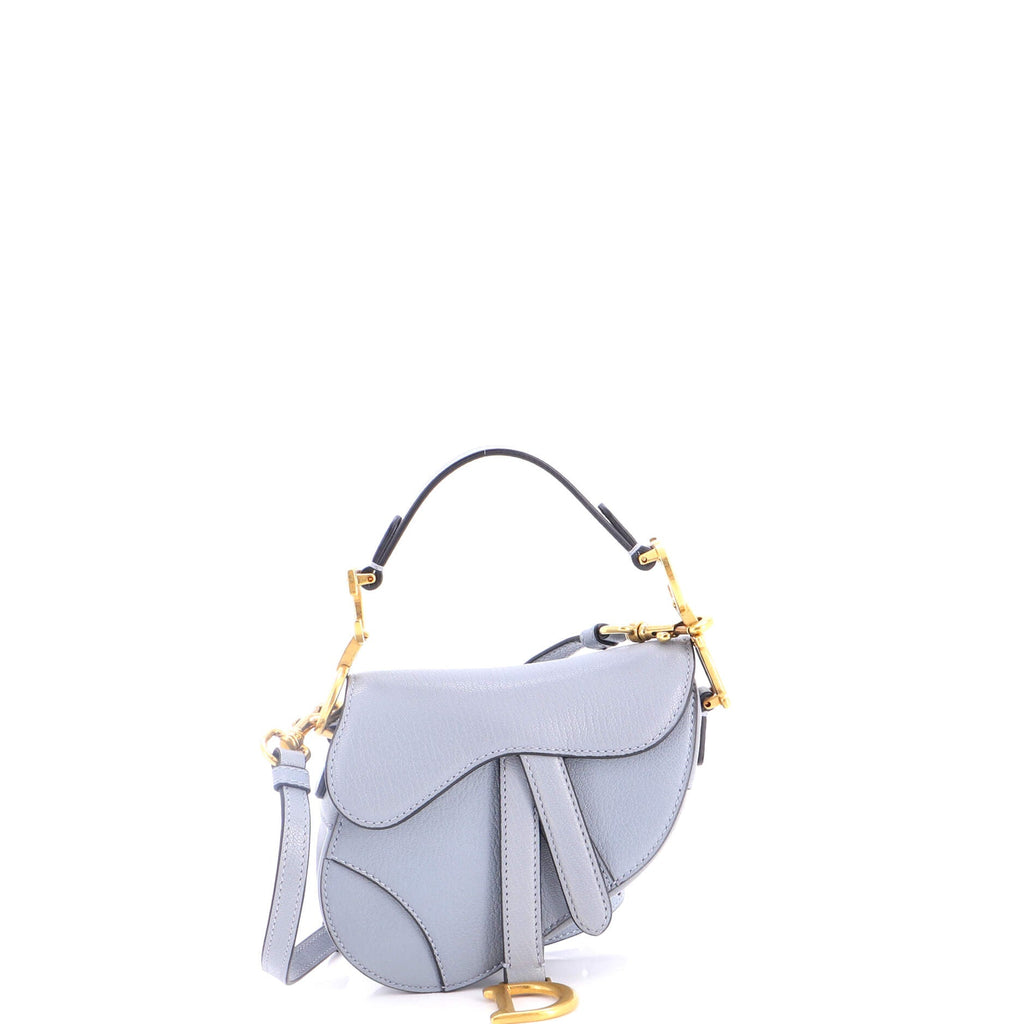 Saddle Handbag with Strap Leather Micro
