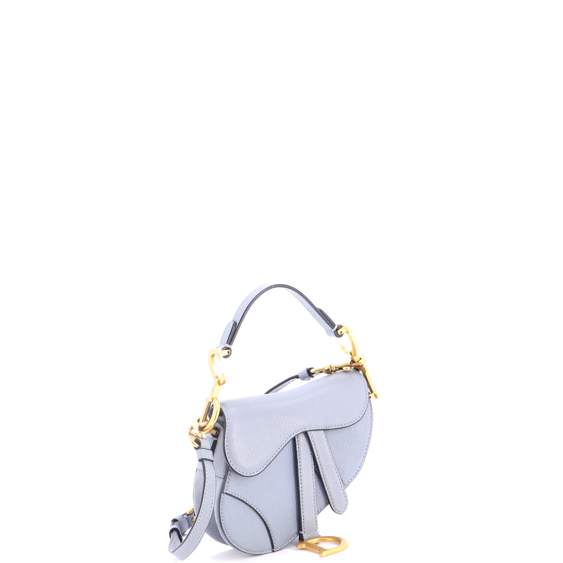 Saddle Handbag with Strap Leather Micro