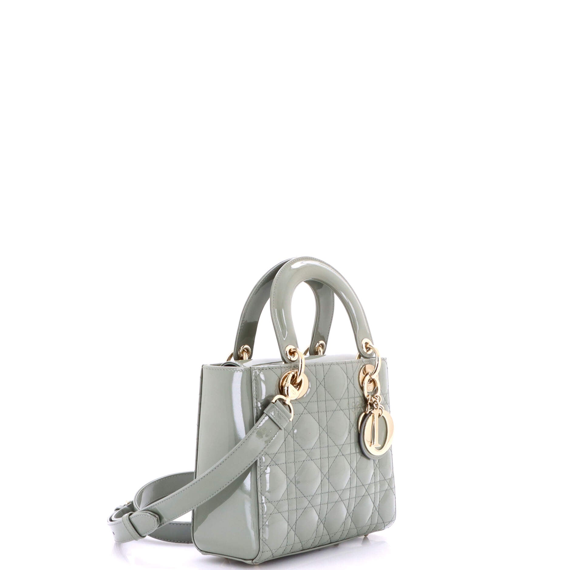 Lady Dior Bag Cannage Quilt Patent Small