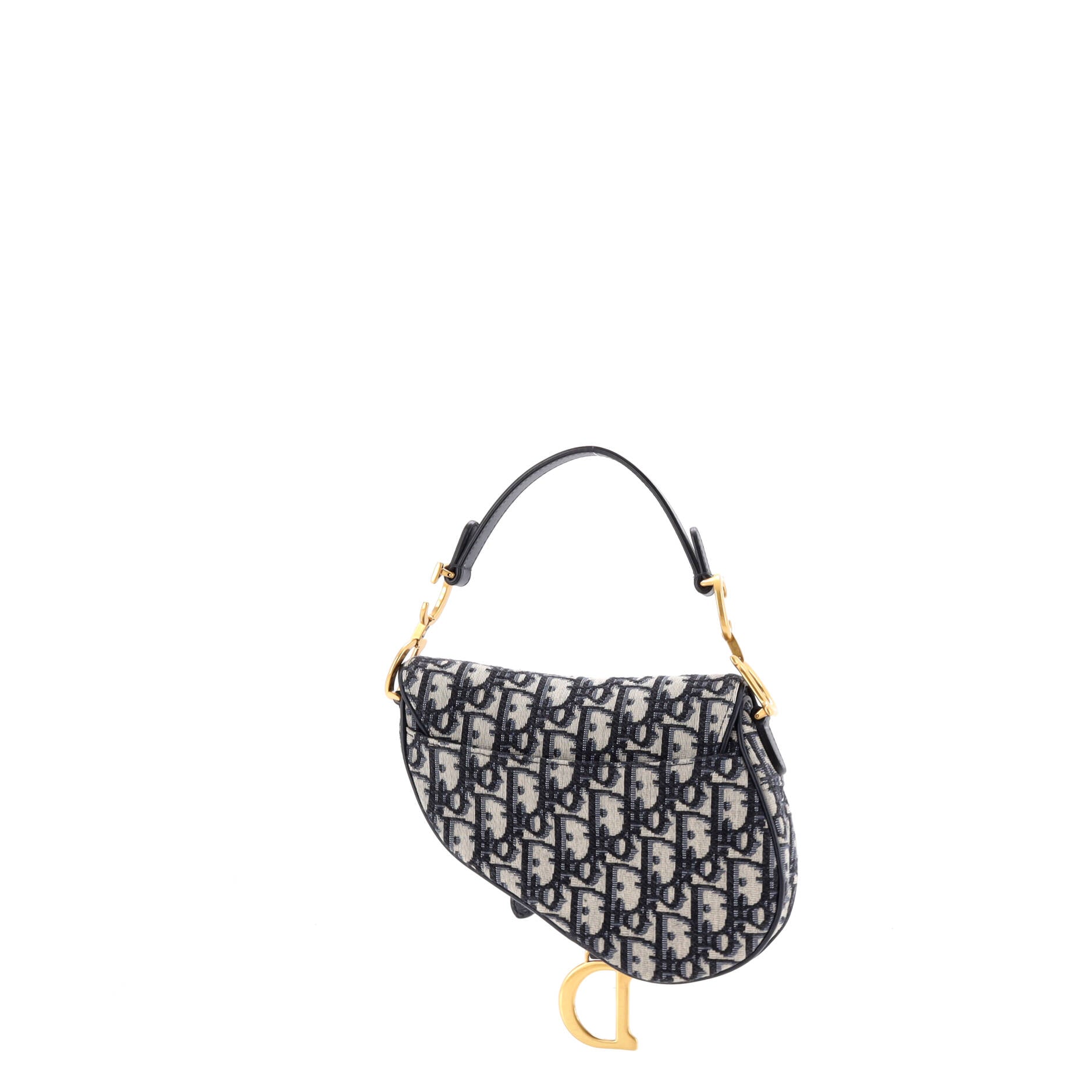 Saddle Handbag with Strap Oblique Canvas Mini