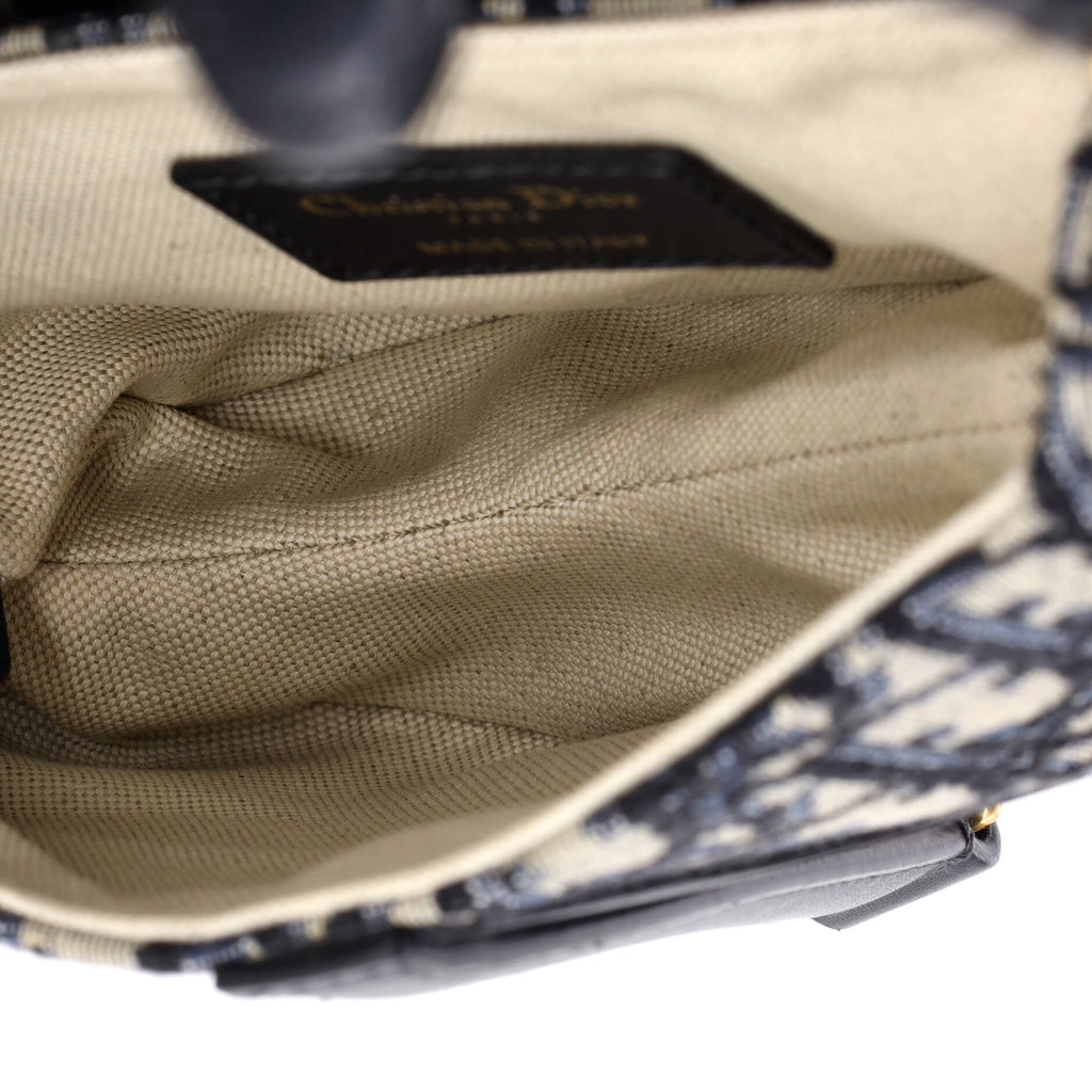 Saddle Handbag with Strap Oblique Canvas Mini
