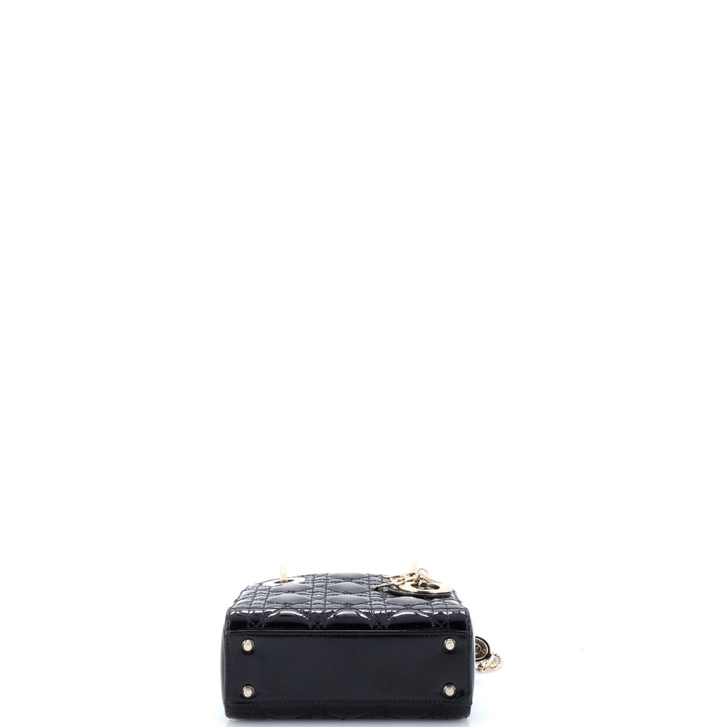 Lady Dior Chain Bag Cannage Quilt Patent Mini
