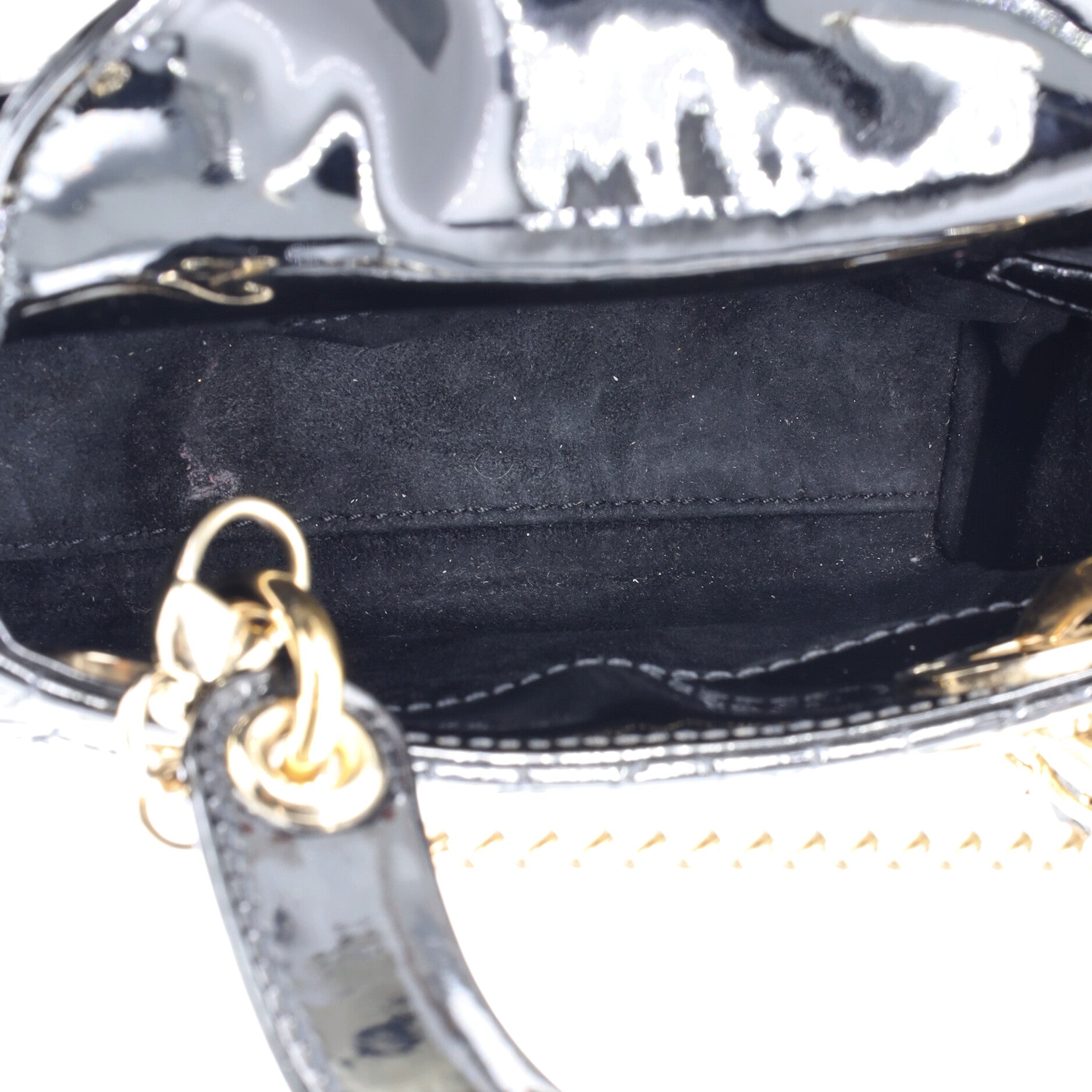 Lady Dior Chain Bag Cannage Quilt Patent Mini