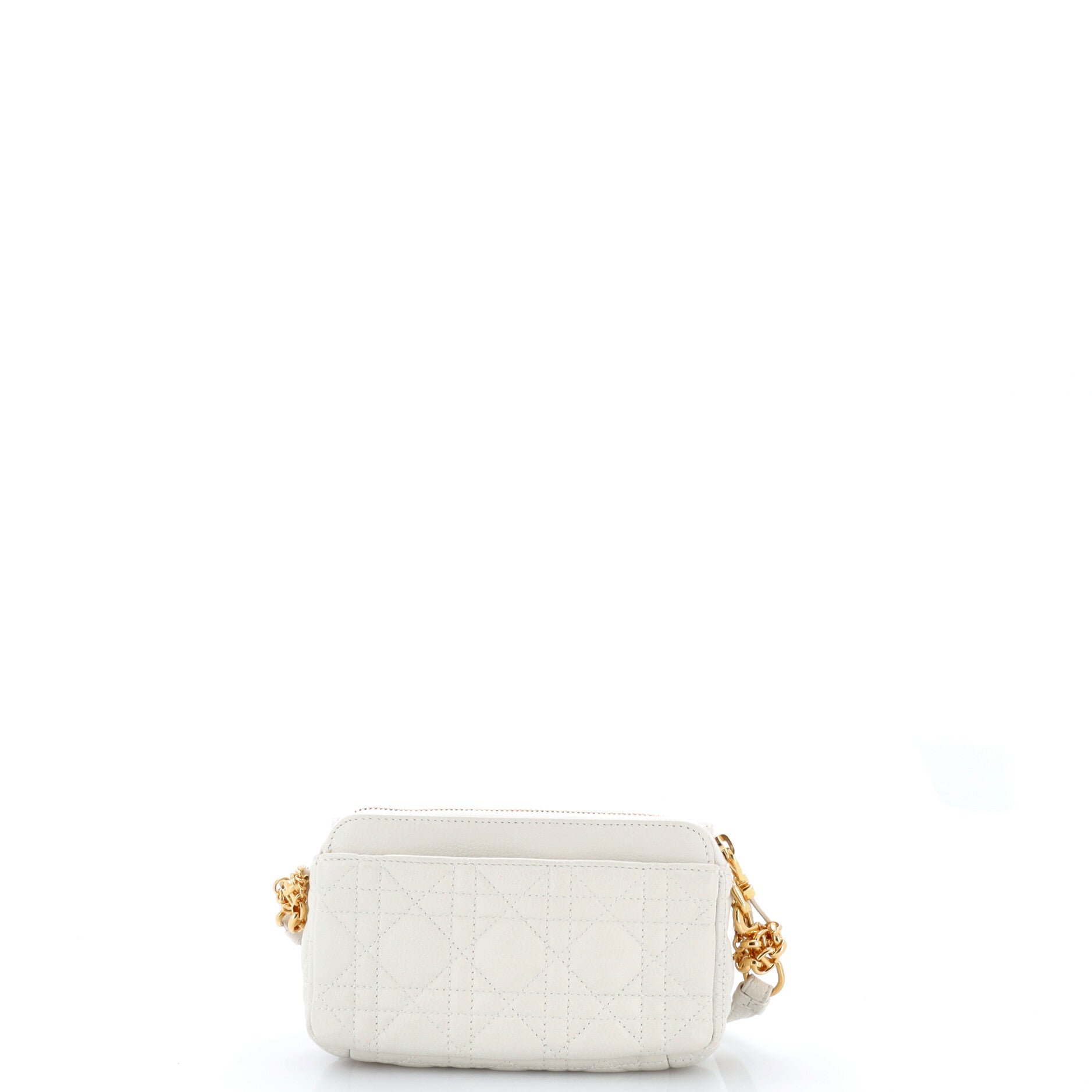 Caro Flap Double Pouch Crossbody Bag Cannage Quilt Calfskin