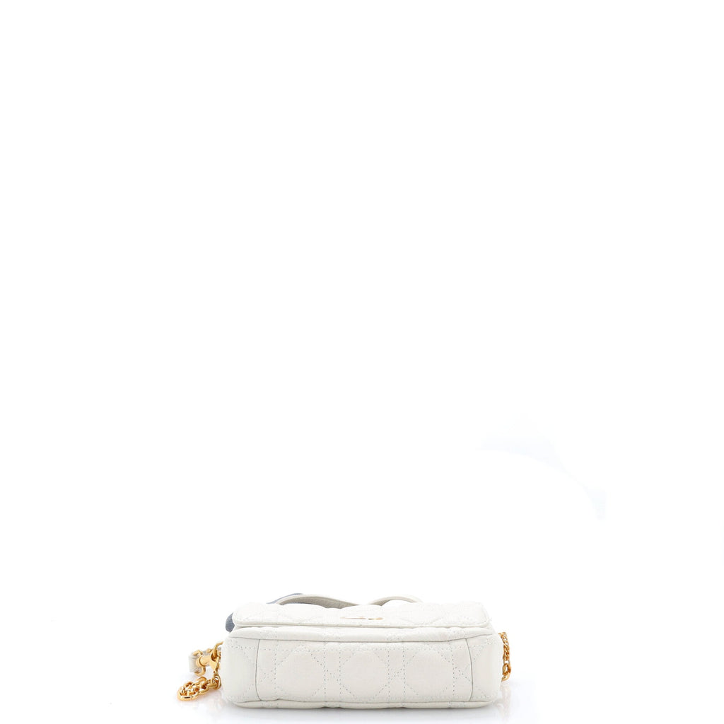 Caro Flap Double Pouch Crossbody Bag Cannage Quilt Calfskin