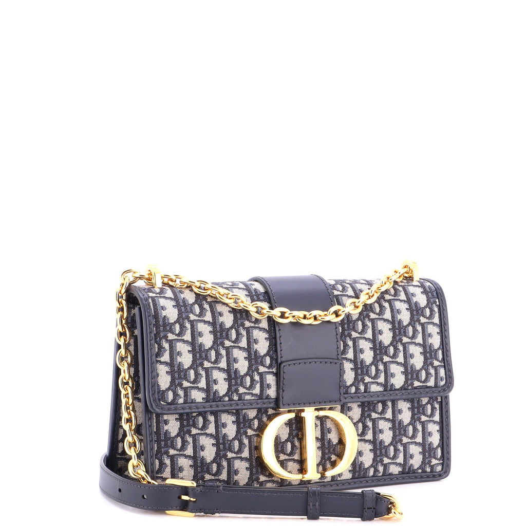 30 Montaigne Chain Flap Bag Oblique Canvas East West