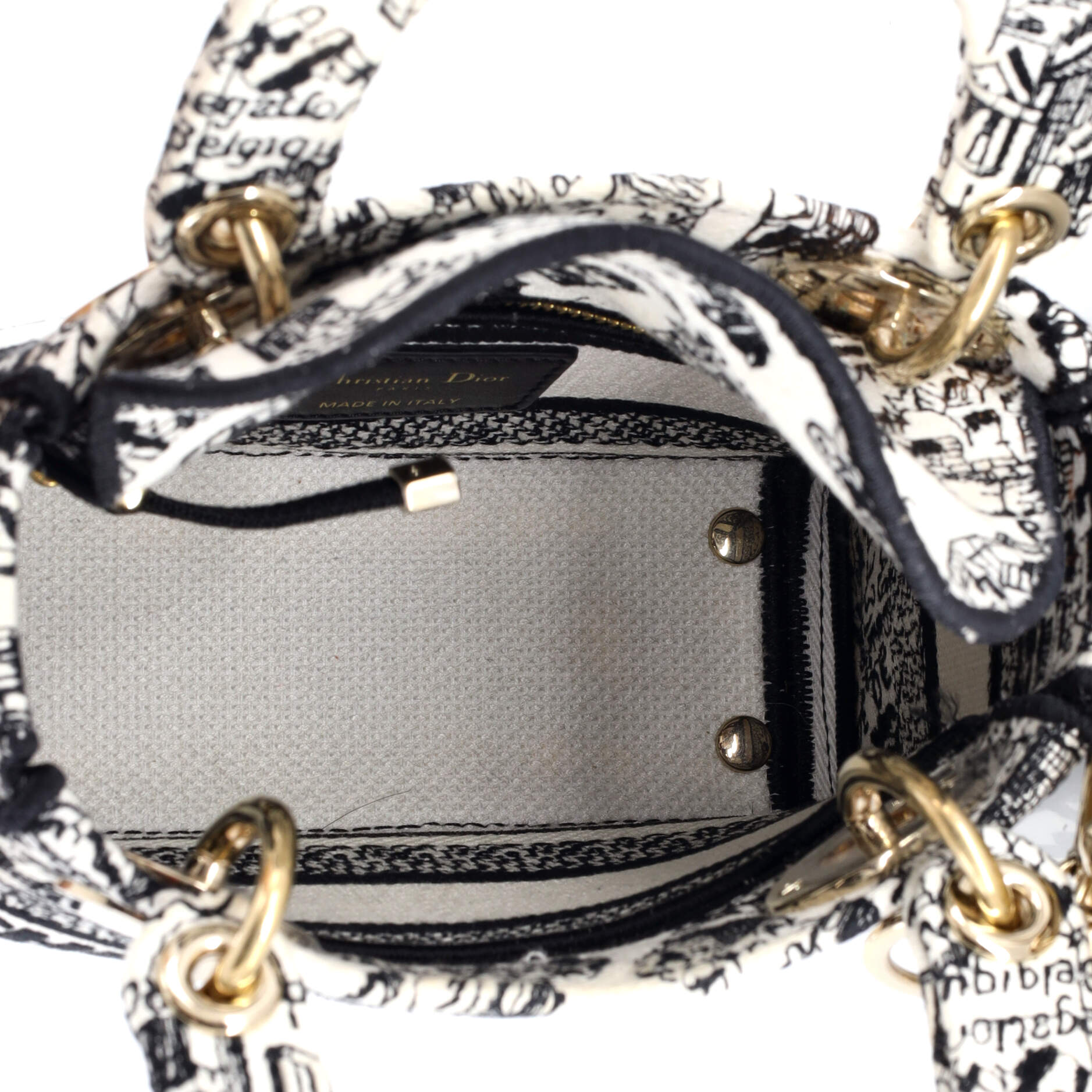 Lady D-Lite Bag Embroidered Canvas Mini