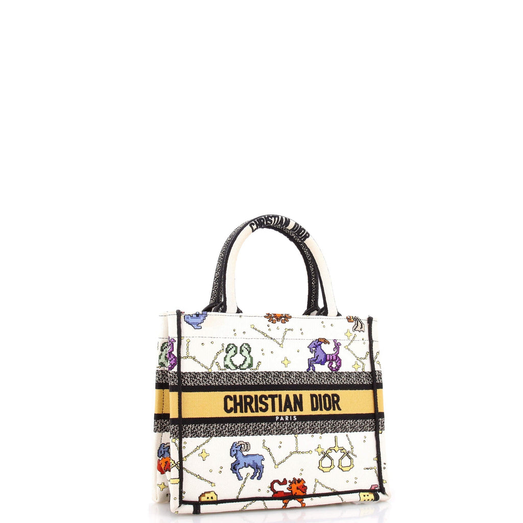 Book Tote Zodiac Embroidered Canvas Small