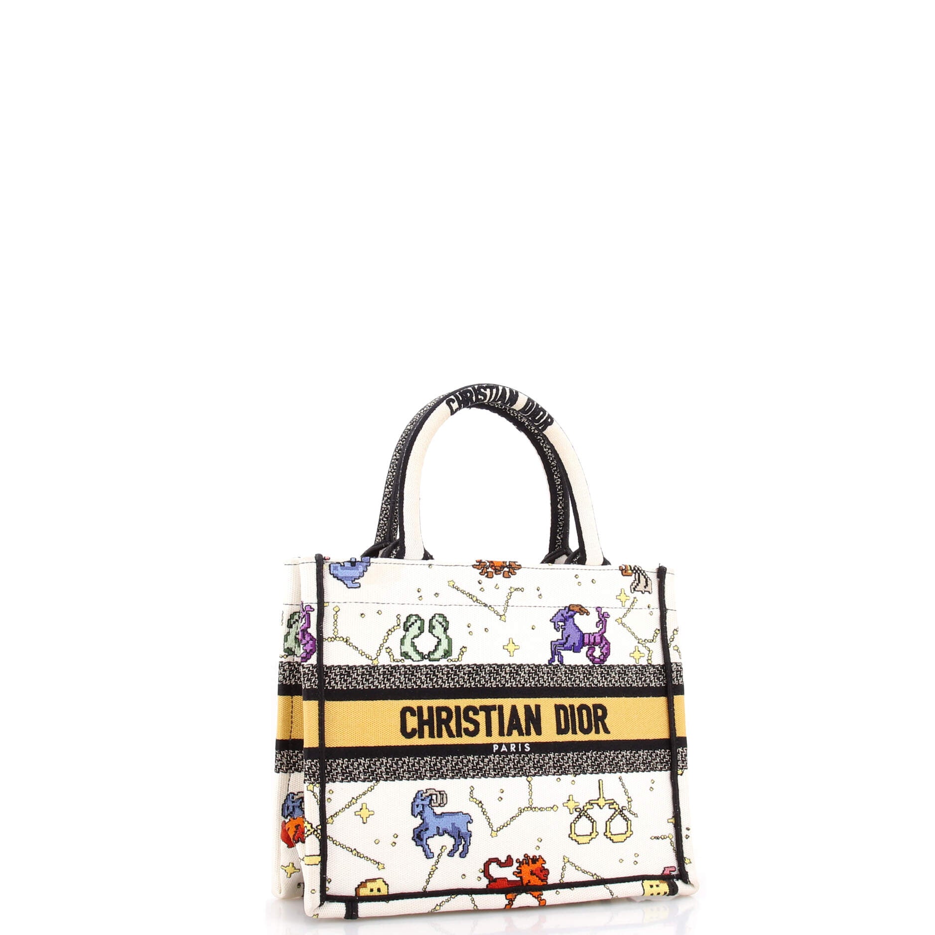 Book Tote Zodiac Embroidered Canvas Small