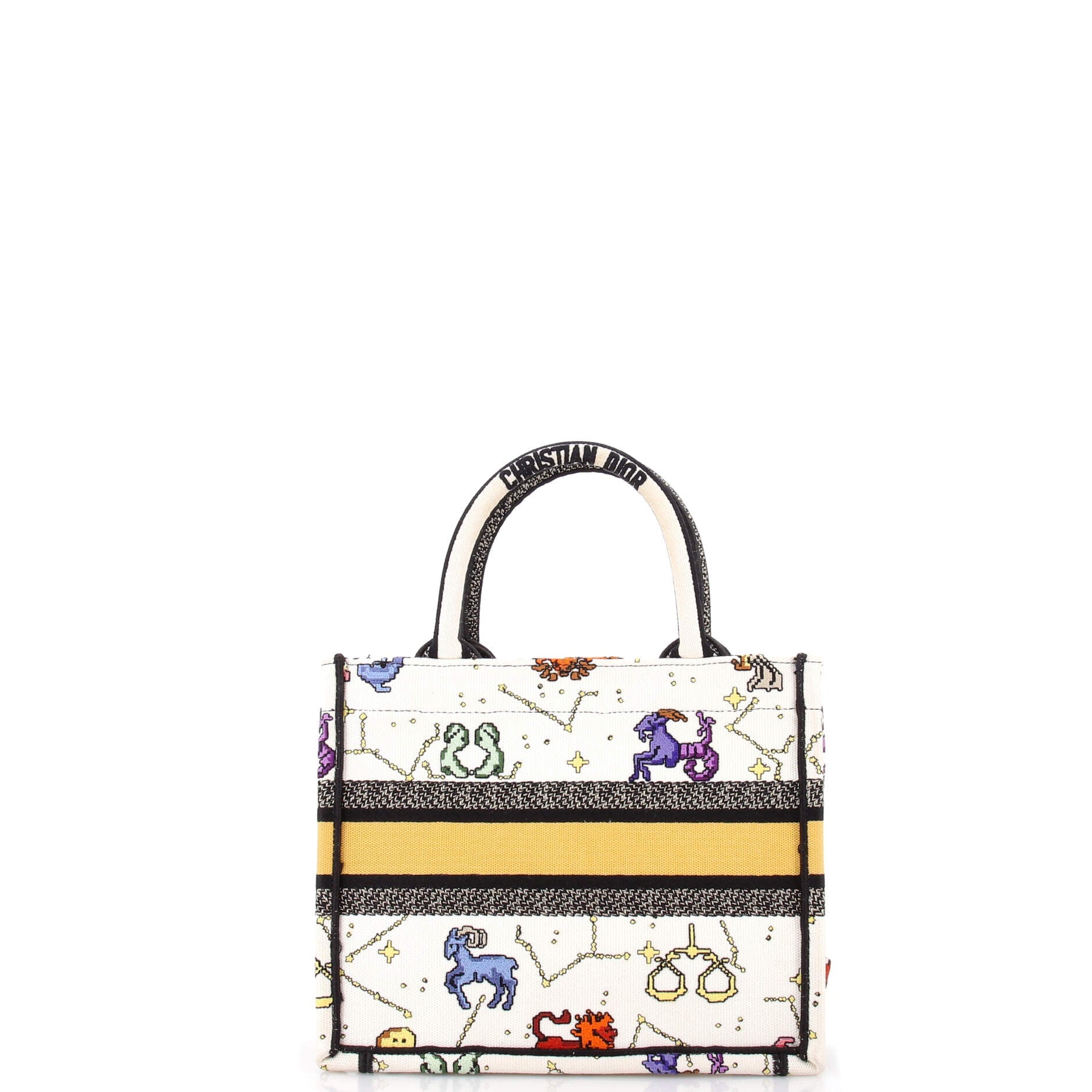 Book Tote Zodiac Embroidered Canvas Small