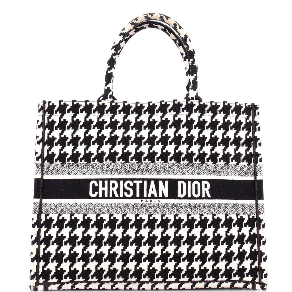 Book Tote Houndstooth Canvas Large