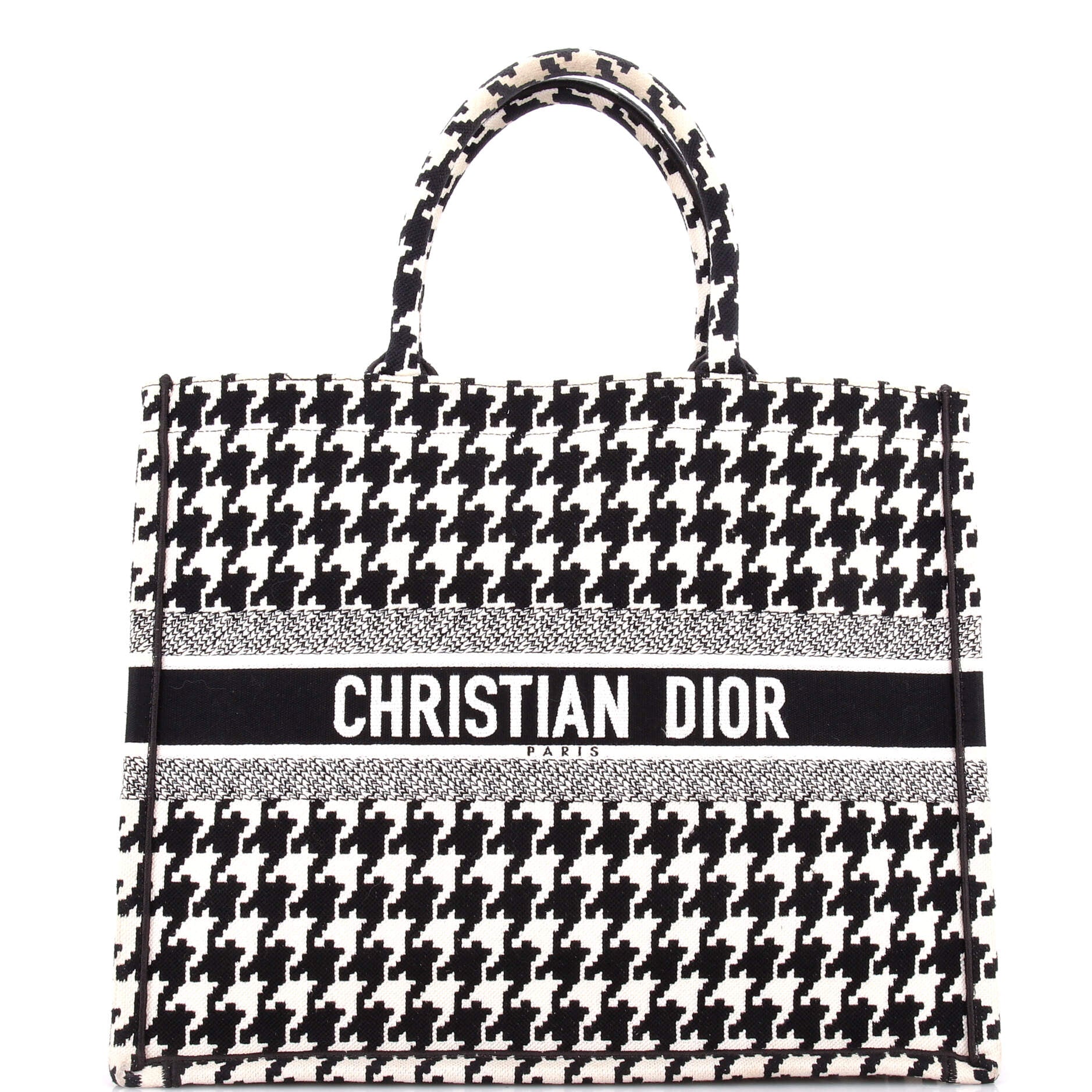 Book Tote Houndstooth Canvas Large