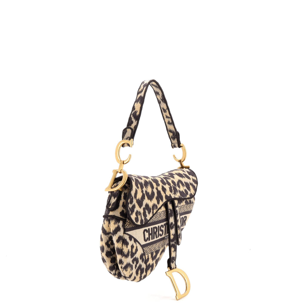 Saddle Handbag Mizza Embroidered Canvas Medium