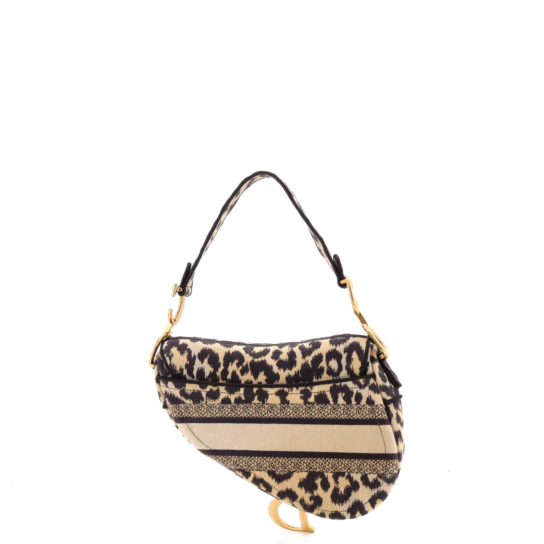 Saddle Handbag Mizza Embroidered Canvas Medium