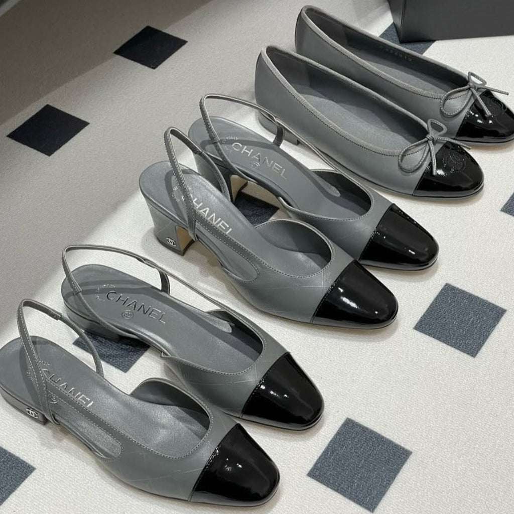 CC 25P Grey Black Quilted Calfskin