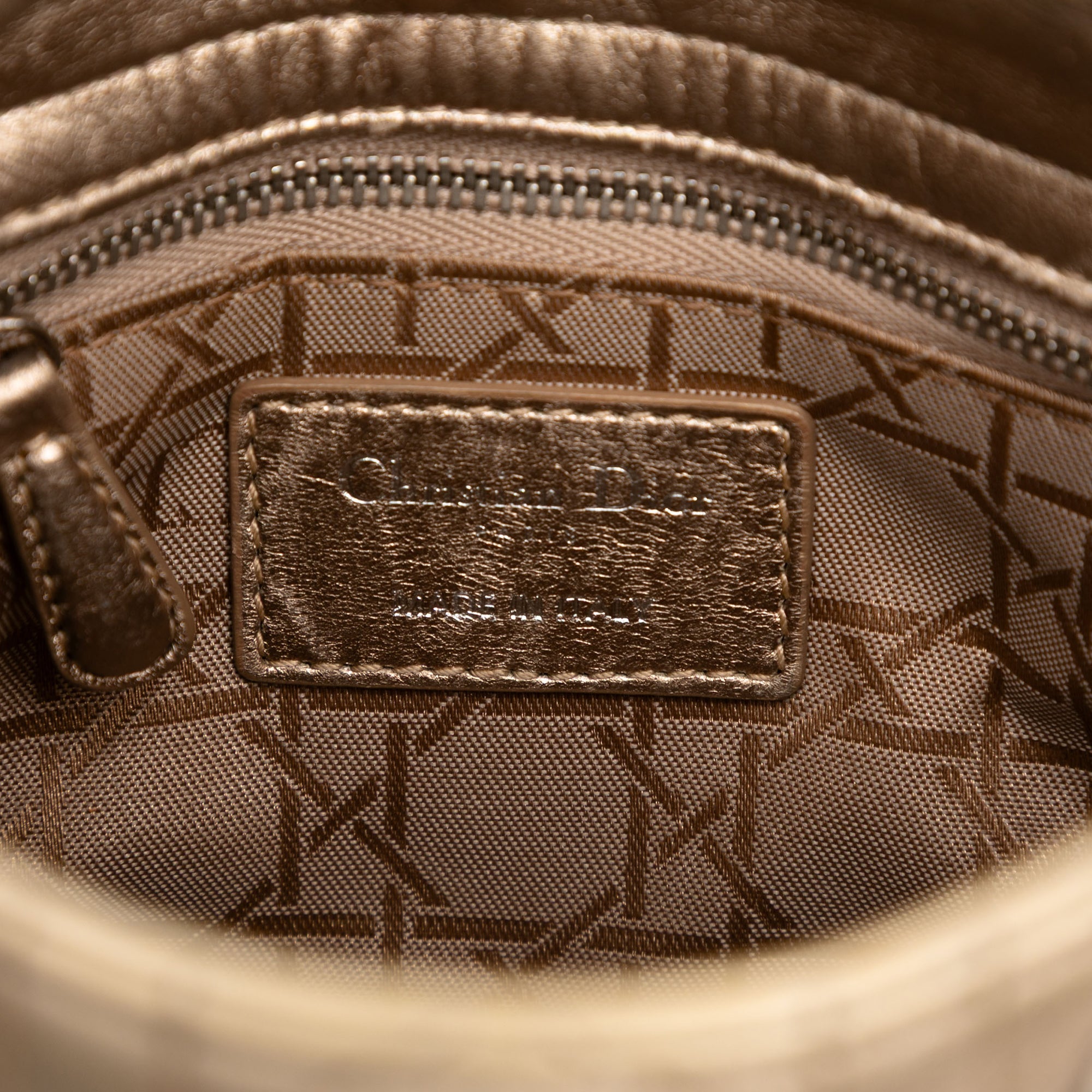 Lady Dior Chain Bag Cannage Quilt Iridescent Leather Mini
