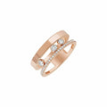 MOVE ROMANE PINK GOLD AND SILVER DIAMOND RING
