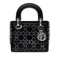 Lady Dior Bag Crystal Embellished Cannage Quilt Satin Mini