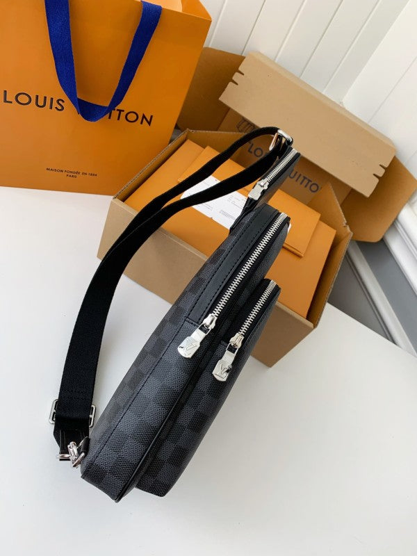 L X V damier graphite Men's Shoulder Bags M45302, Top Quality Size: 20X31X7cm