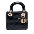 Lady Dior Chain Bag Cannage Quilt Patent Mini