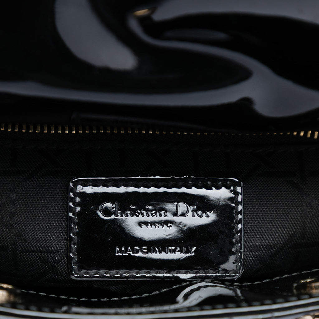 Lady Dior Chain Bag Cannage Quilt Patent Mini