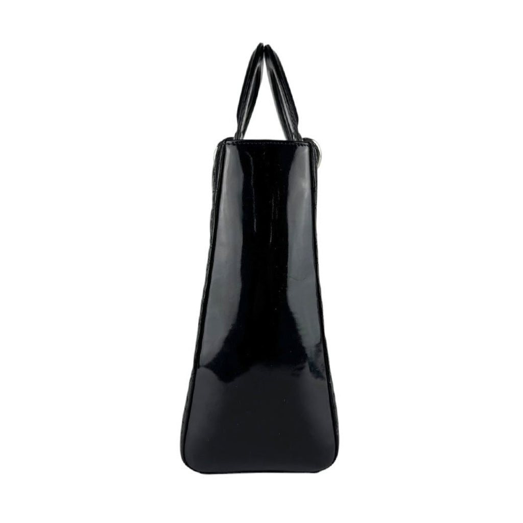 Lady Dior Bag Cannage Quilt Patent Large