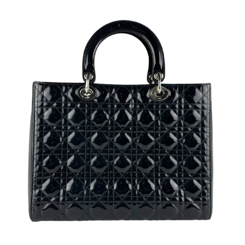 Lady Dior Bag Cannage Quilt Patent Large