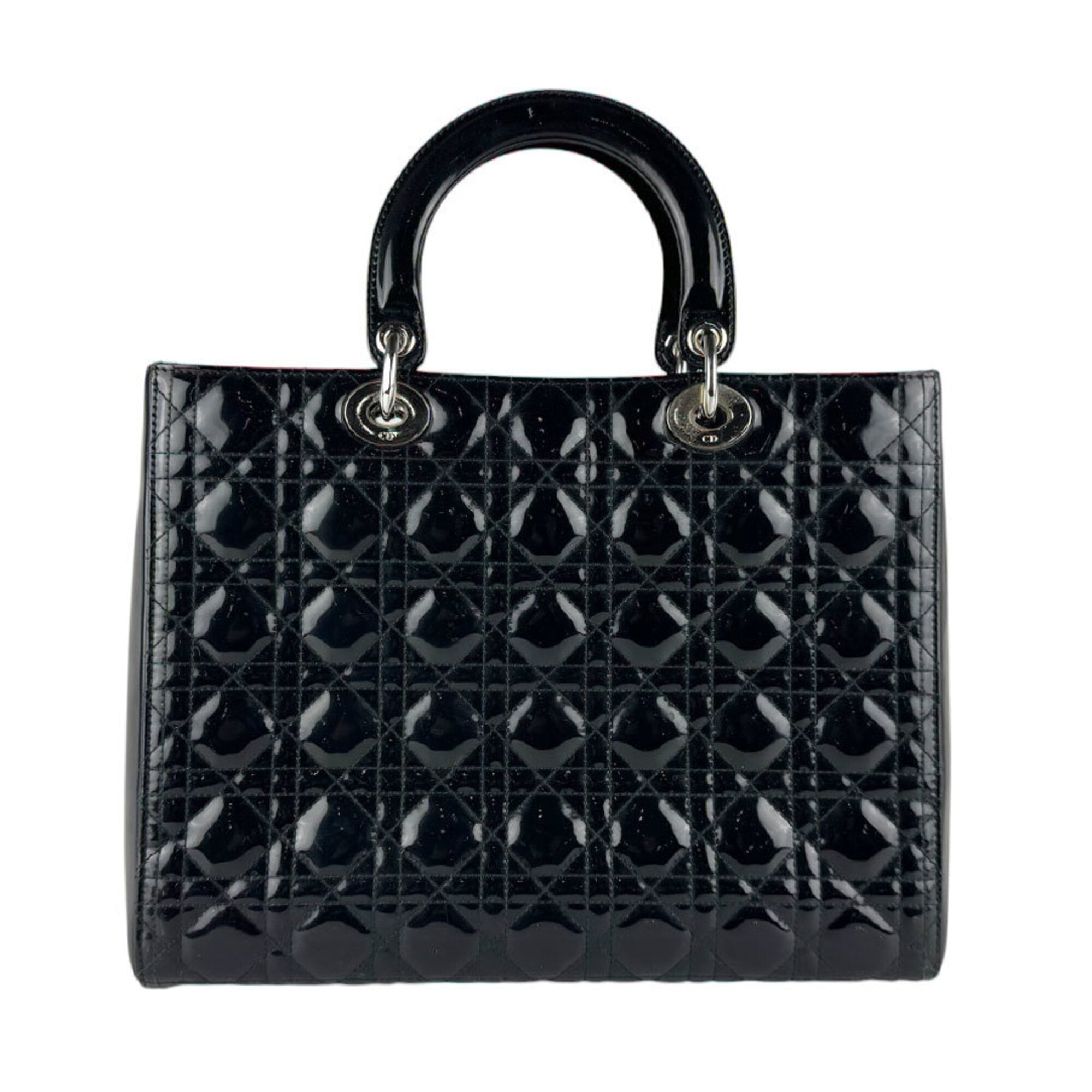 Lady Dior Bag Cannage Quilt Patent Large
