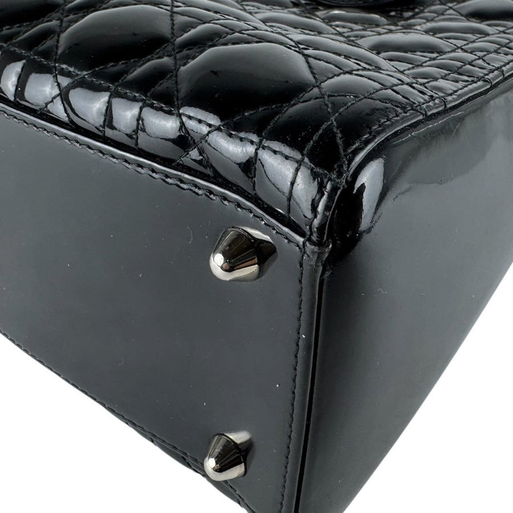 Lady Dior Bag Cannage Quilt Patent Large