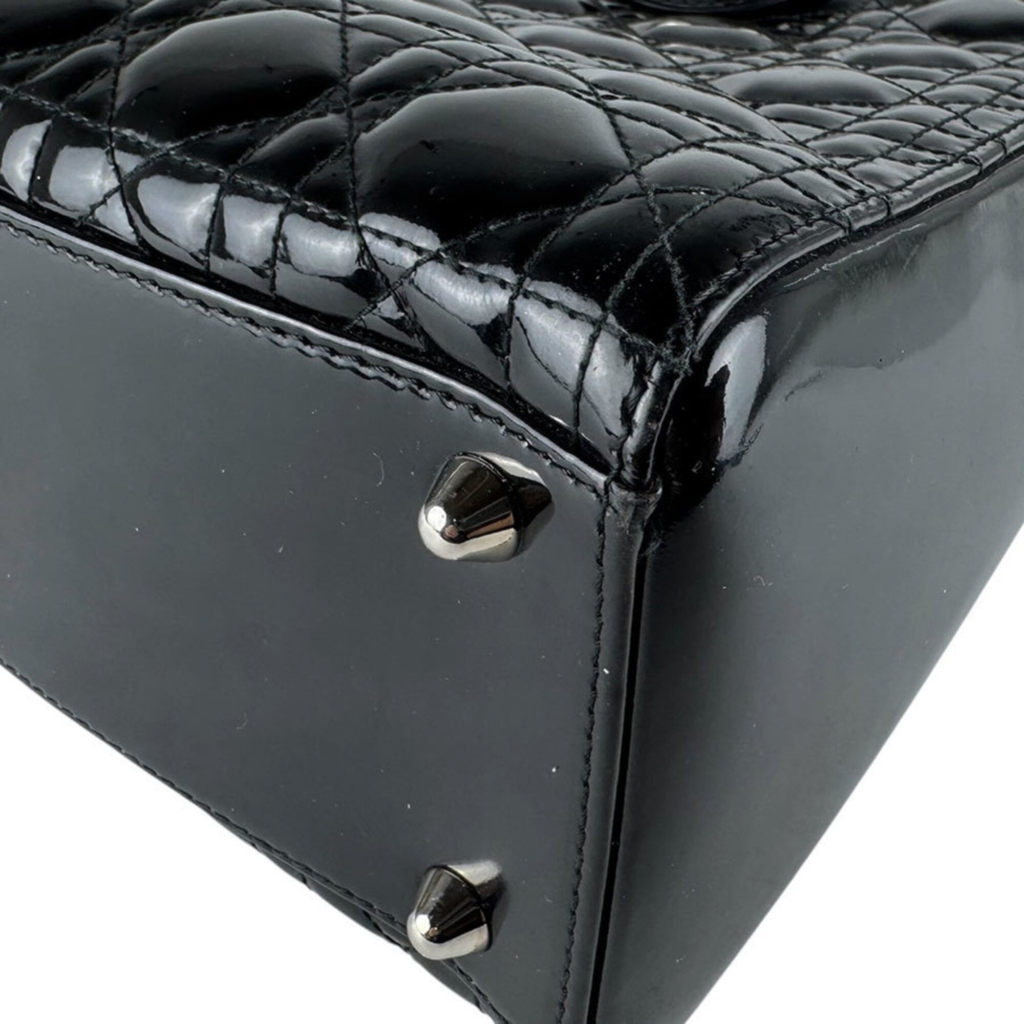 Lady Dior Bag Cannage Quilt Patent Large